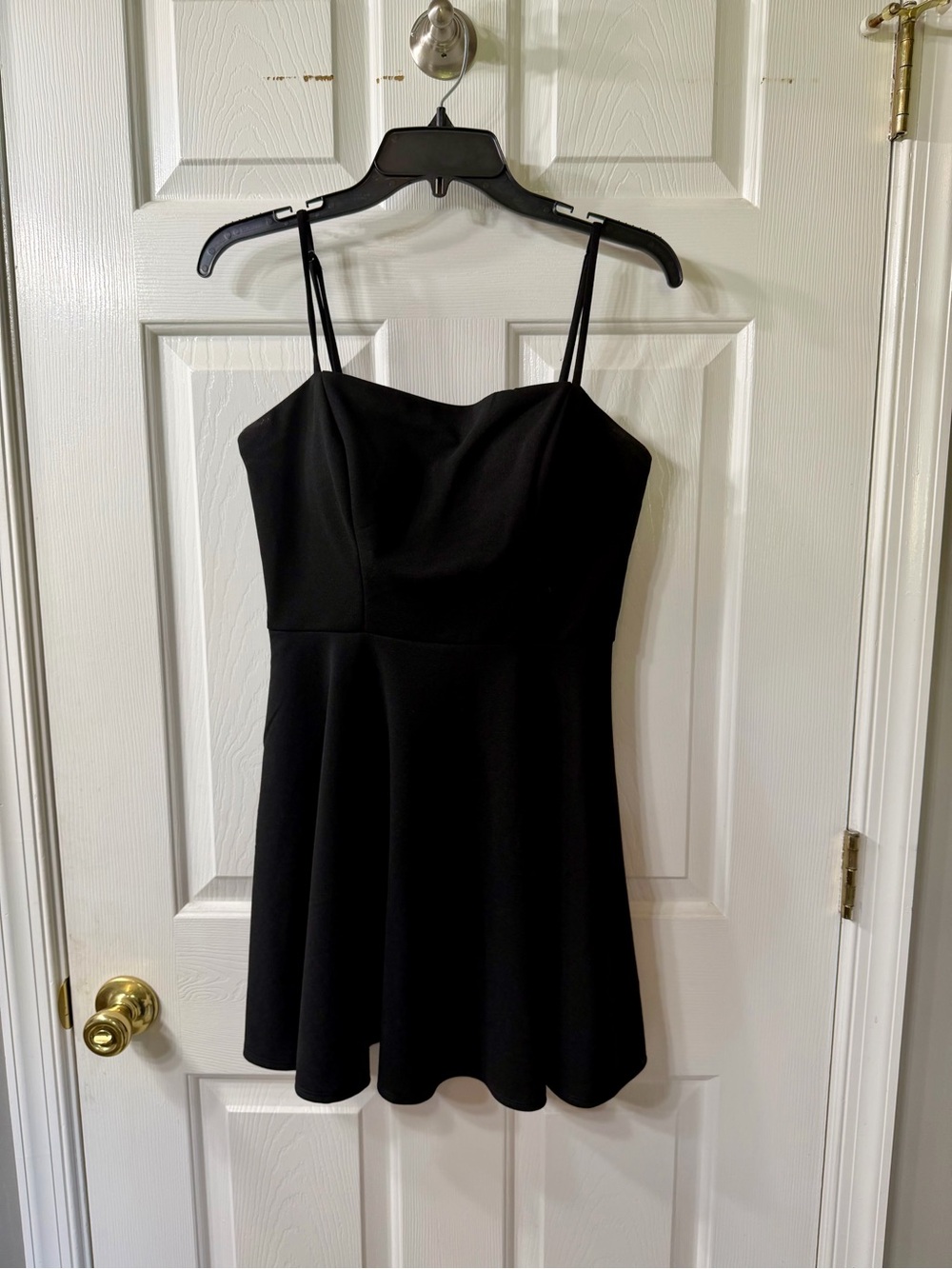 Women's Black Mini Dress with Spaghetti Straps